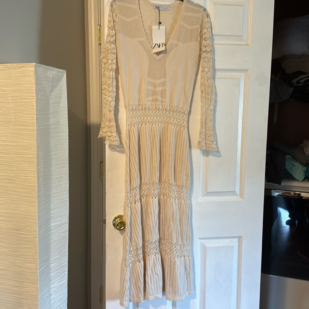 A NWT Zara pointelle knit dress